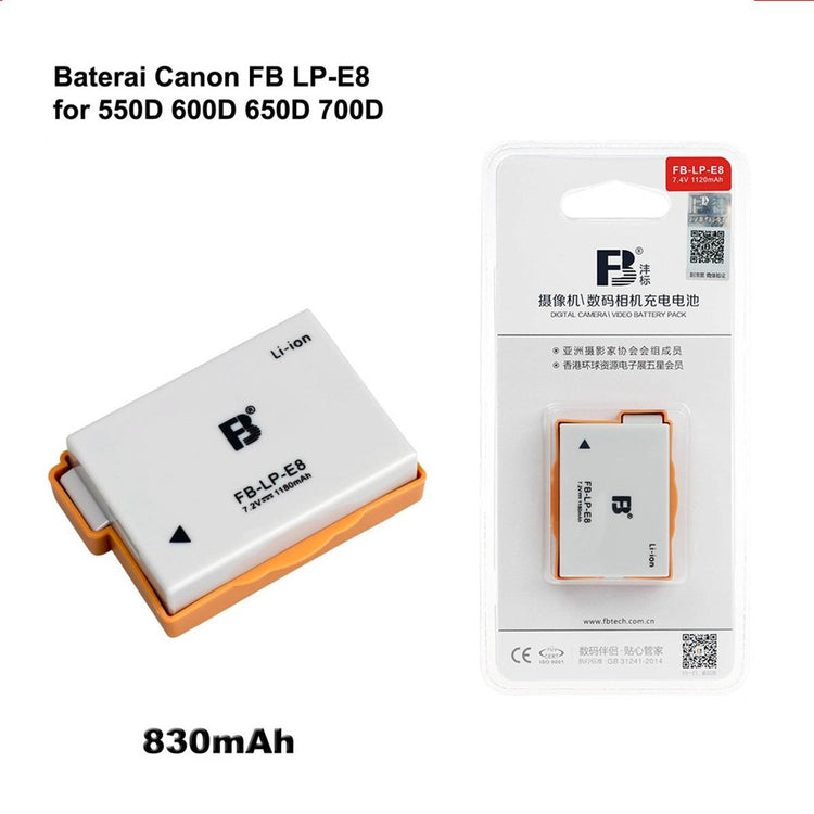 FB LP-E8 Lithium Battery for Canon EOS 550D 600D 650D and 700D