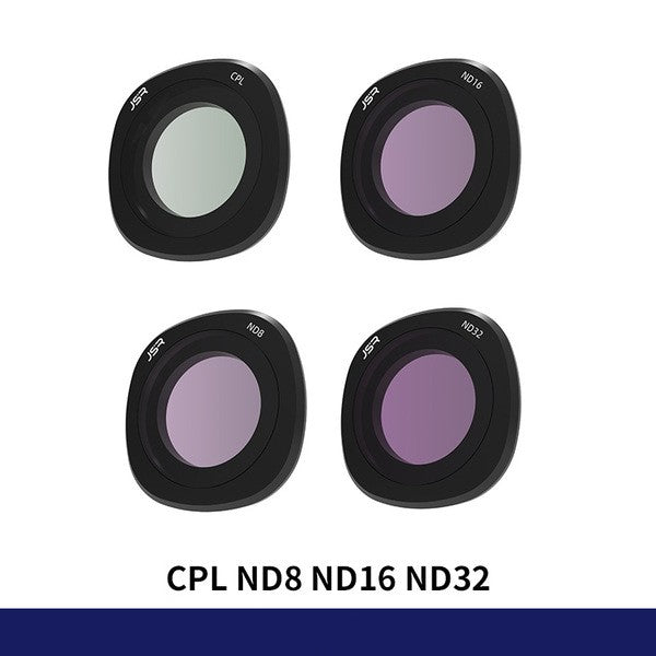 JSR CPL, ND8, ND16, and ND32 Filter Set for DJI Neo 2 Drone Camera