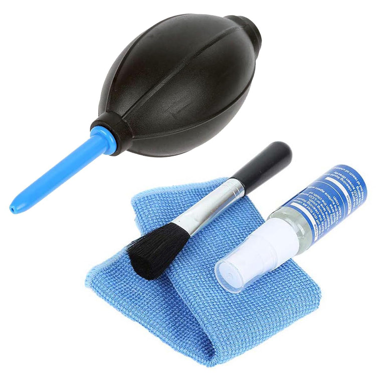 4-in-1 Camera and Drone Cleaning Kit with Lens Cleaning Pen, Brush, Air Blower, and Microfiber Cloth