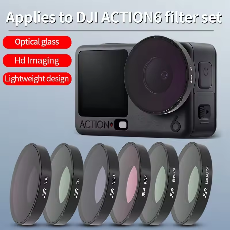 Professional JSR Camera Filters for DJI Osmo Action 6 Outdoor Filming and Content Creation