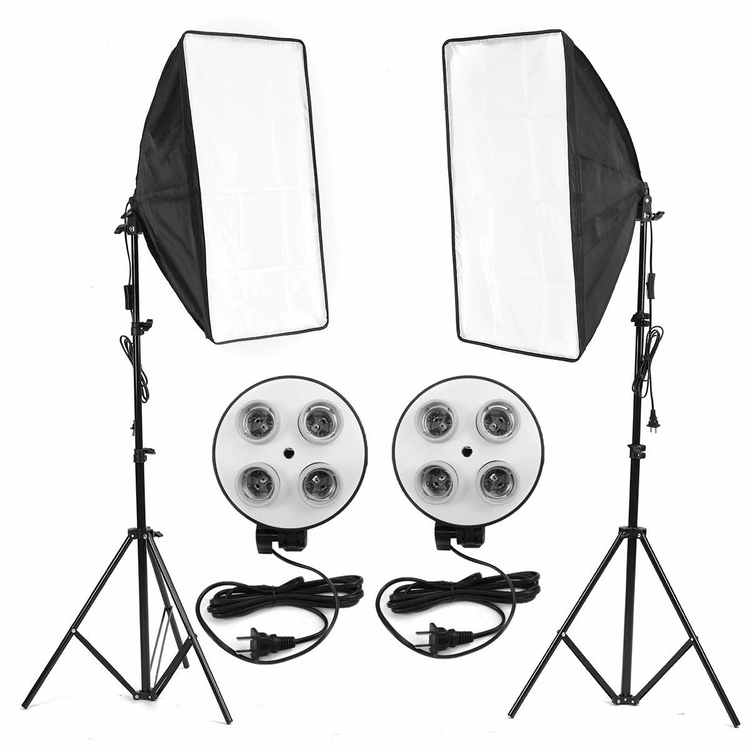 Professional Softbox Lighting Kit with Adjustable Light Stand for Photography