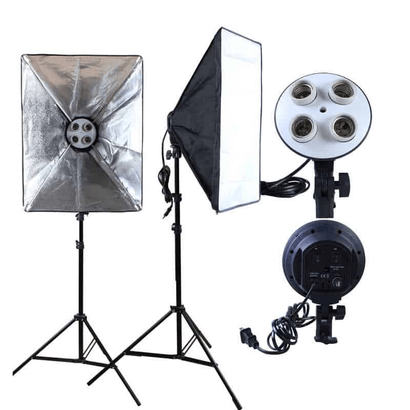 4-Socket E27 Softbox Studio Light for Product Photography and Video Recording