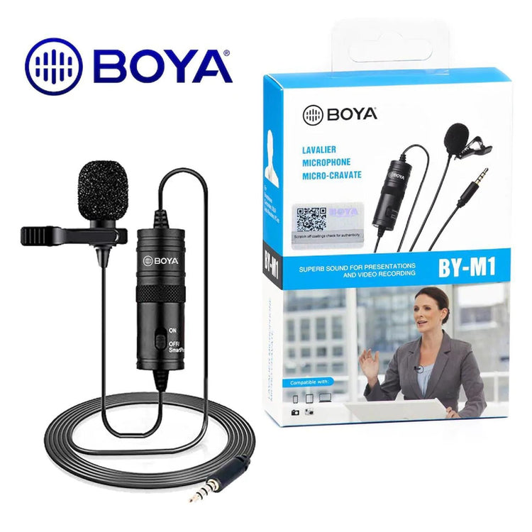 BOYA BY-M1 Professional Lavalier Clip-On Microphone for Mobile, DSLR, and Camcorder