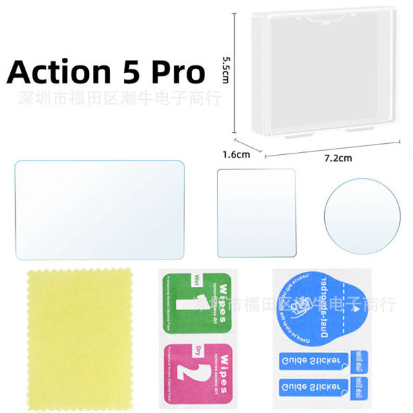 DJI Osmo Action 5 and 5 Pro Screen and Lens Protector Tempered Glass