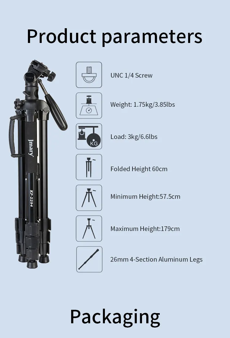 Jmary KP-2294 Camera Tripod Package with Accessories