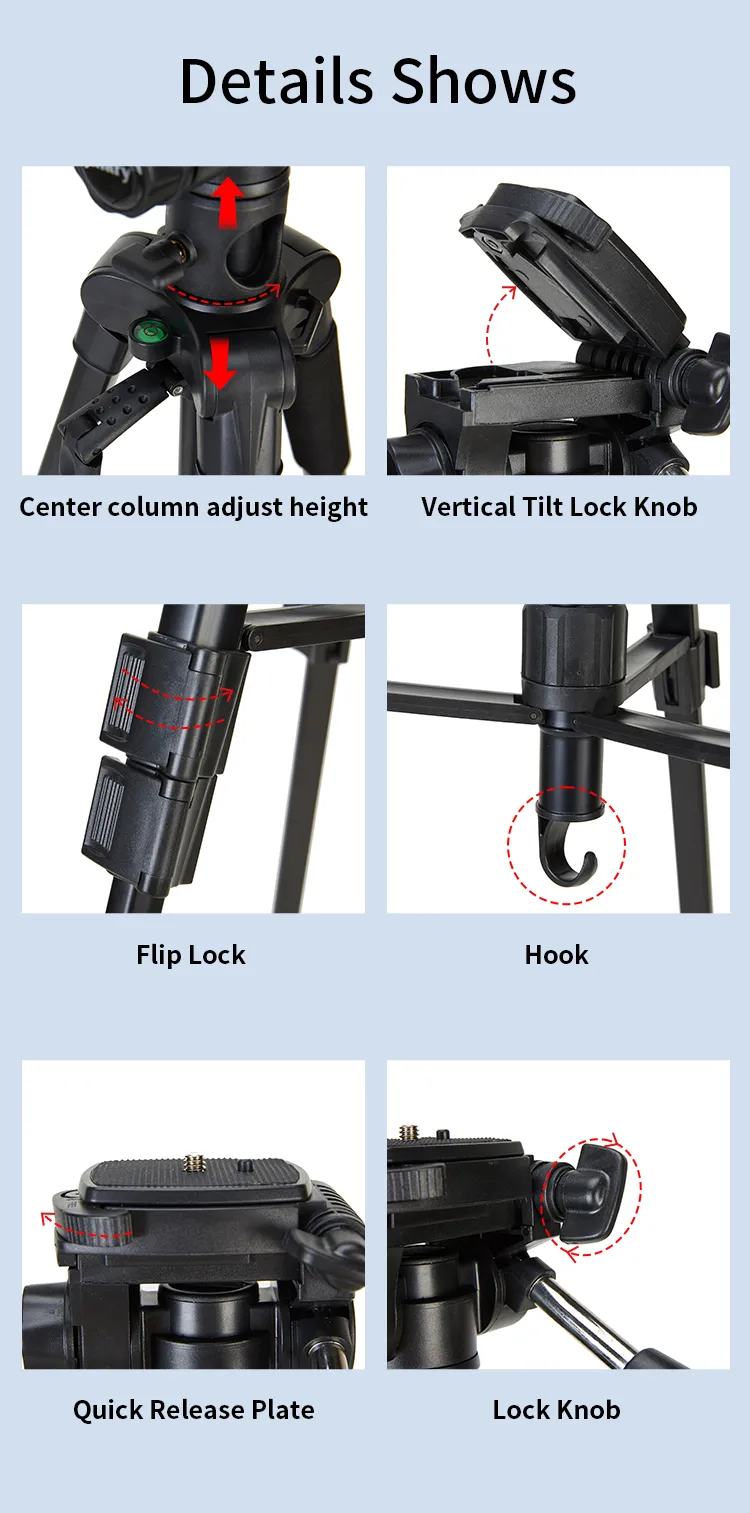 Jmary KP-2294 Professional Camera Tripod Side View