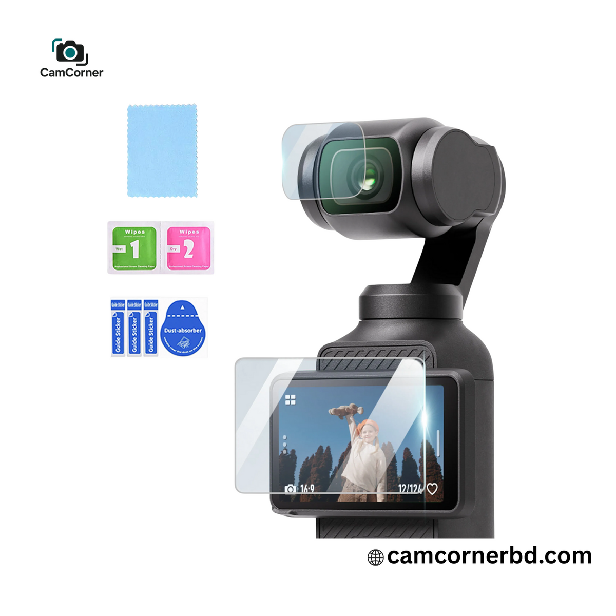 Lens and Screen Protector for DJI Osmo Pocket 3 Tempered Glass