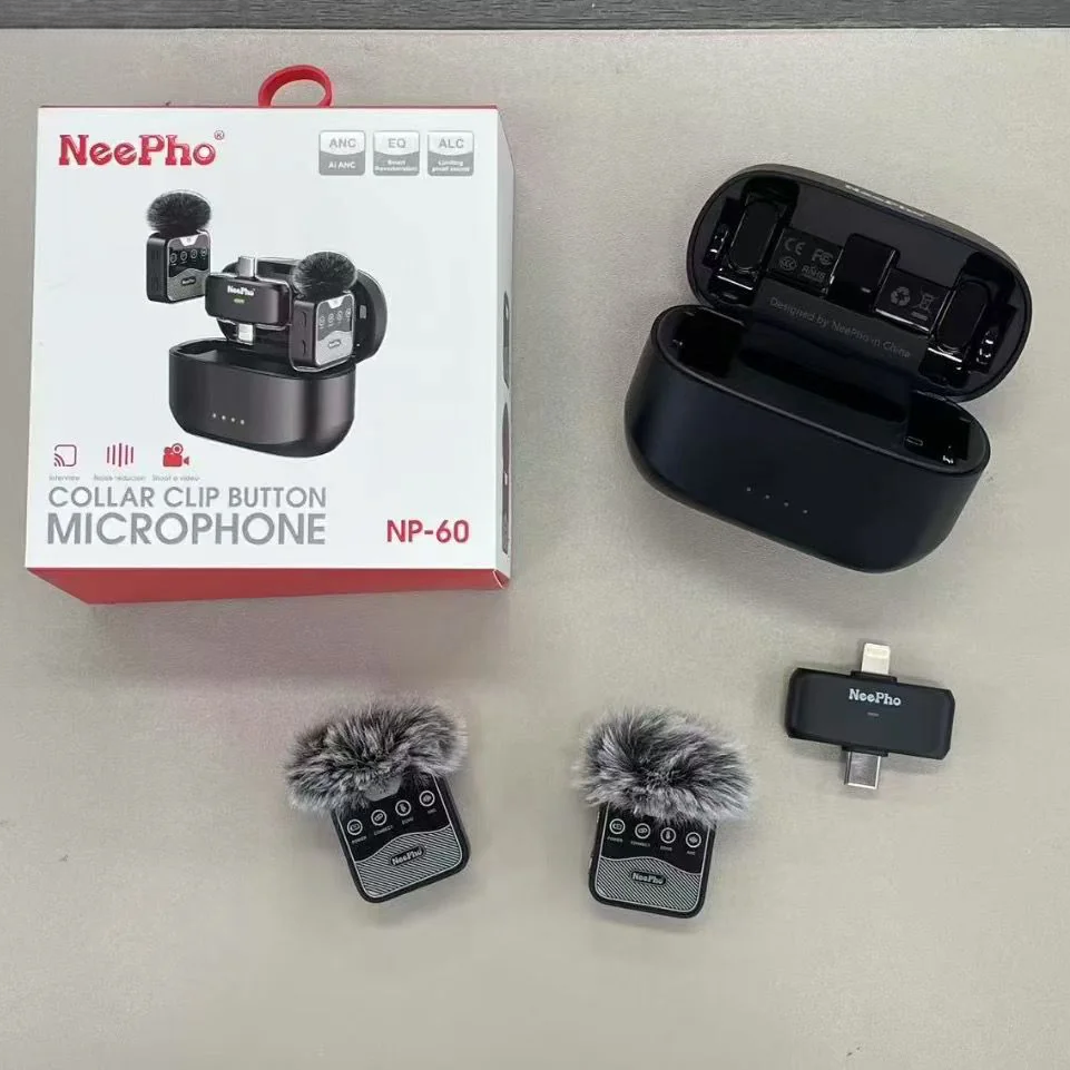 NEEPHO NP60 Wireless Microphone for Smartphone and Camera