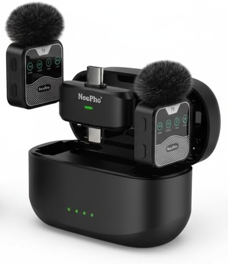 NEEPHO NP60 Clip-On Wireless Microphone for Vlogging