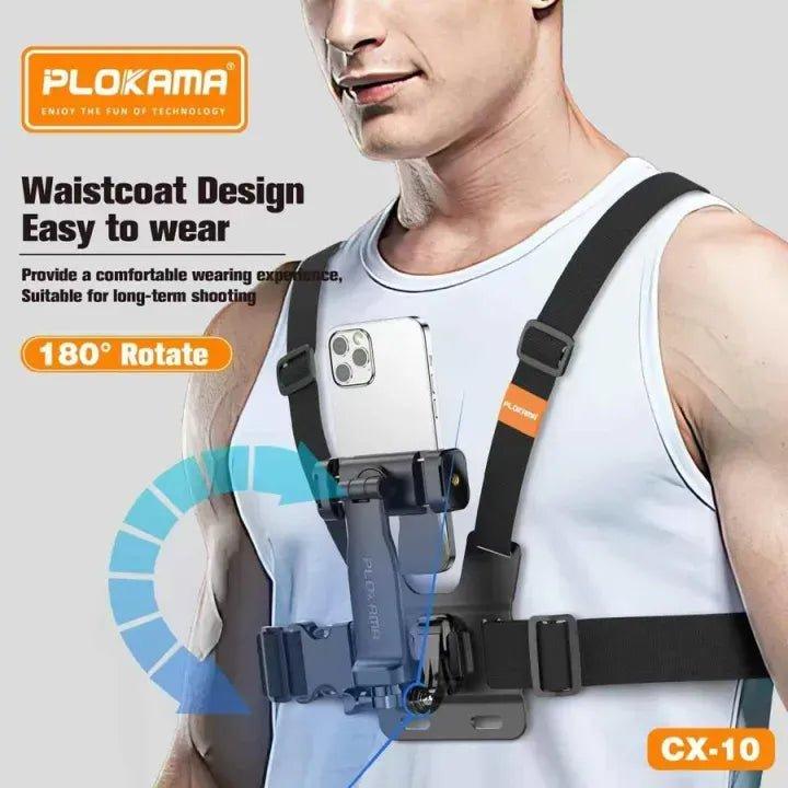 PLOKAMA CX10 Smartphone Chest Harness for POV Video Recording