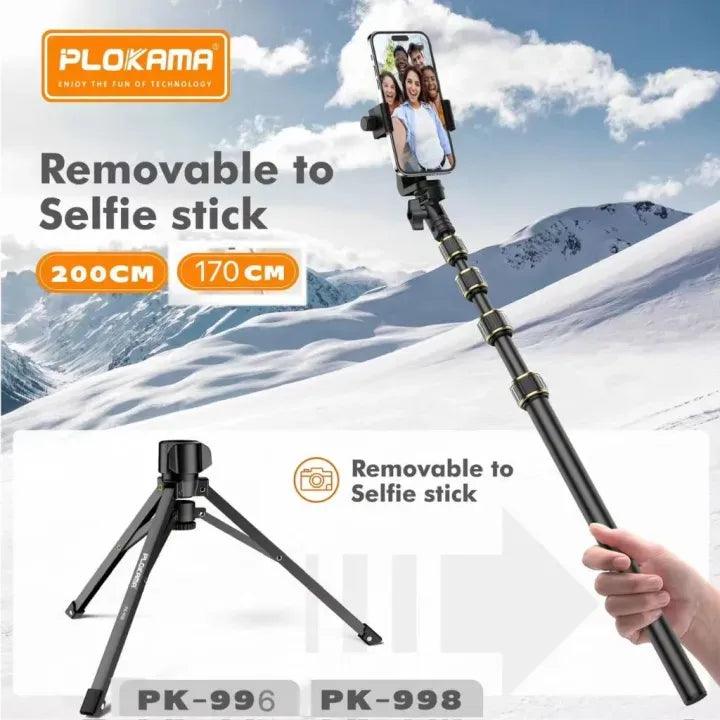 Plokama PK-998 Smartphone Tripod with Wireless Bluetooth Shutter Remote