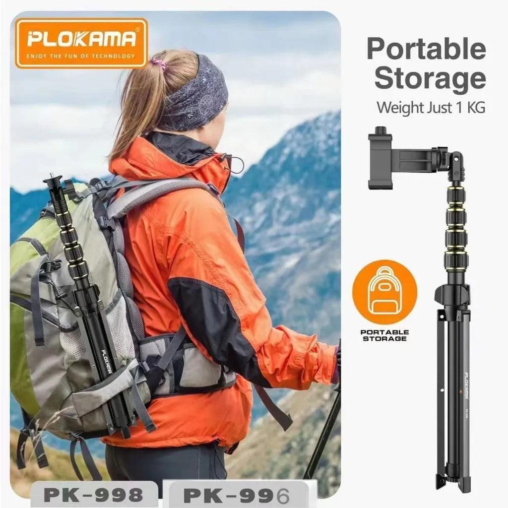 Plokama PK-998 Foldable Tripod Stand for Android and iPhone Smartphones