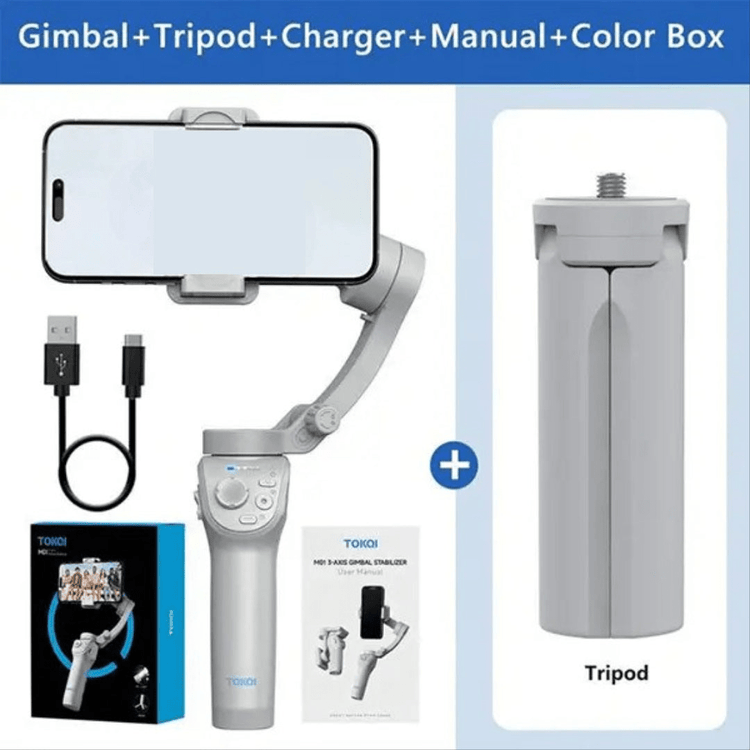 TOKQI M01 3-Axis Mobile Gimbal for Vlogging and Content Creation